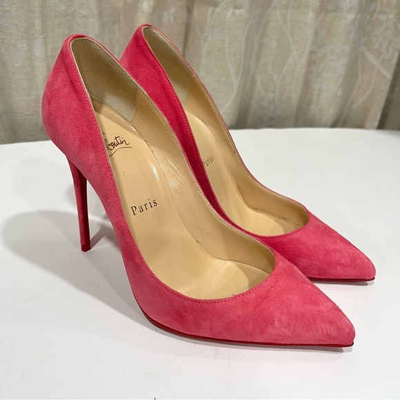 Christian Louboutin | Begonia Suede Pigalle Follies 100 Pumps - Picture 1 of 7